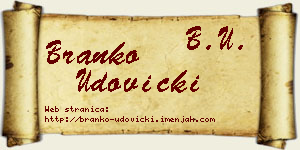 Branko Udovički vizit kartica